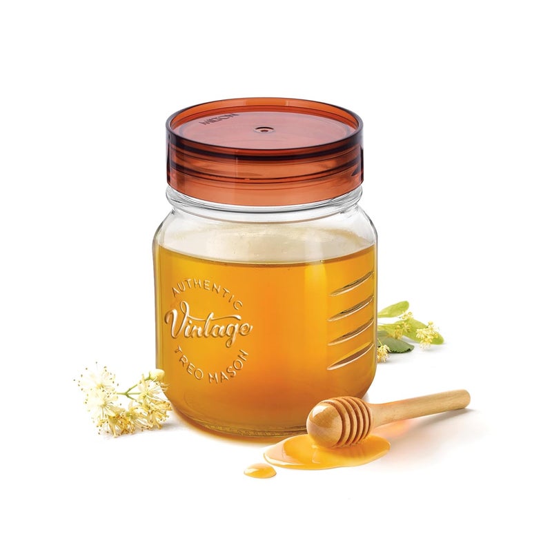 TREO By Milton Vintage Glass Jar with Airtight Lid Glassy Kitchen Storage Container, BPA Free, Transparent Storage Organizer, Multipurpose Dabba for Food, Spice, Cereals, Cookies, Dry Food, 500ml - Image 1