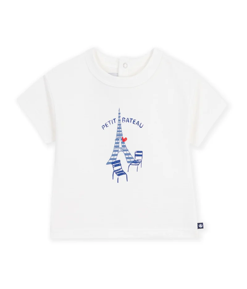 بيتي باتو Babies' Plain Short-Sleeved Patterned Cotton T-Shirt