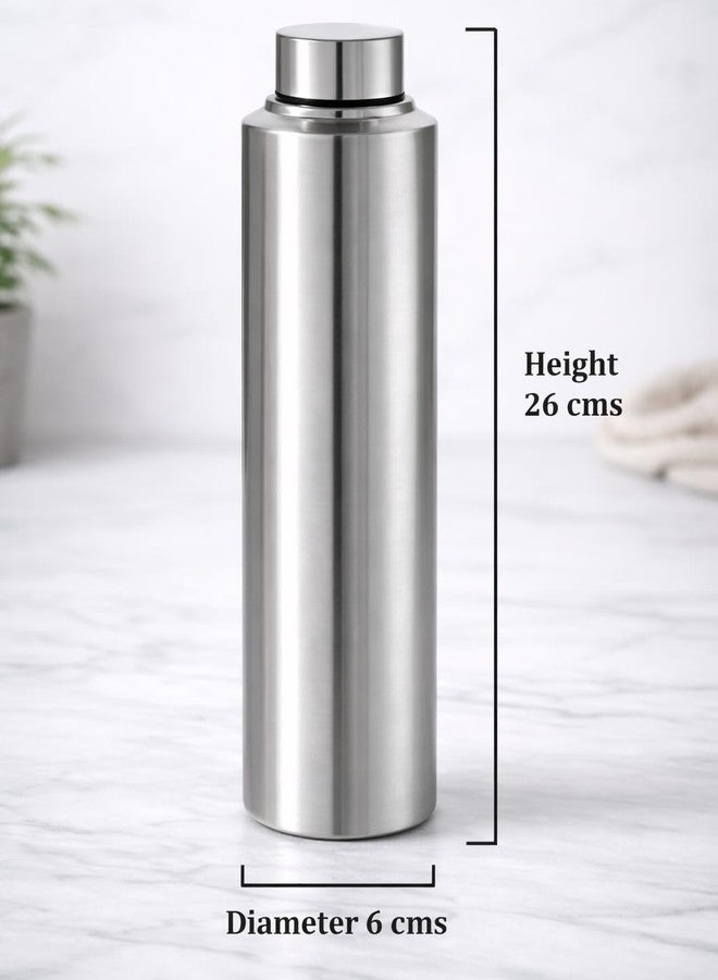 VISAXMI Stainless Steel Fridge Water Bottle 1000 ml | Leak Proof Steel Bottle for Office, Gym, School & Home | BPA Free, Rust Resistant, Durable Steel Bottle (Pack of 3) - Image 2