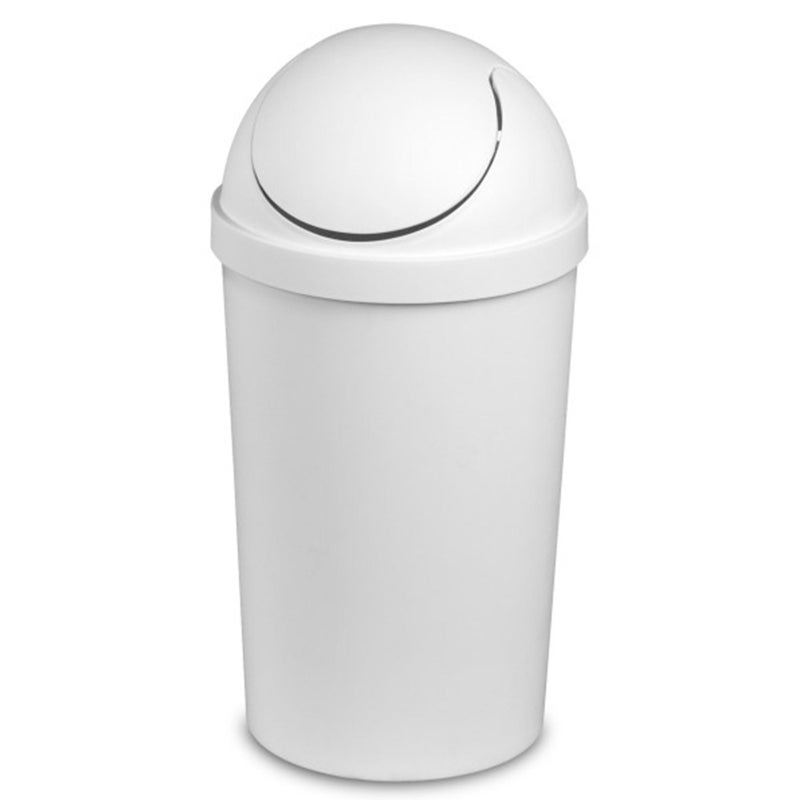 Sterilite Sterilite White 12 Qt SwingTop Wastebasket