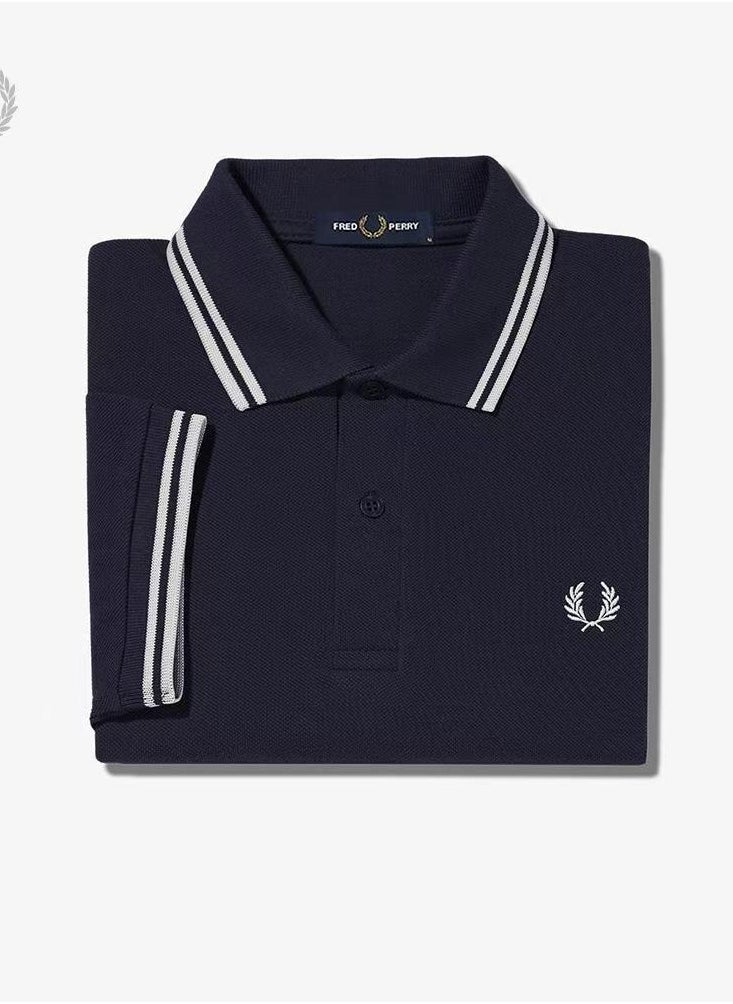 FRED PERRY Essential Logo Printed Polo Shirt Twin Tipped Shirt  Classic Style and Comfortable Fit  - Image 1
