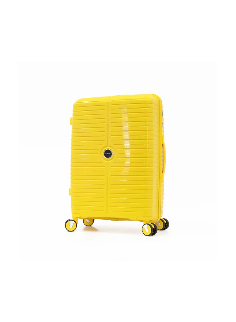 Elantra Unbreakable Hardshell PP Luggage Set with 8 Wheels Thick Shell Multi Layer PP 3 Piece Set, 20, 24, 28 Inch (Yellow)
