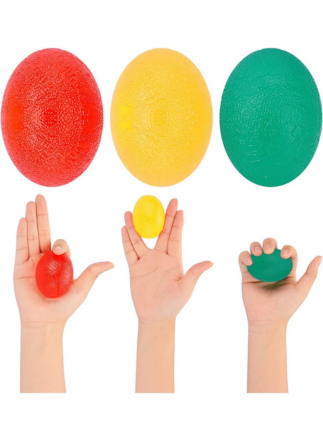كرة تمرين اليد ، 3 قطع قبضة اليد قوة المدرب ضغط كرات لاستعادة مرونة اليد إعادة التأهيل التدليك الرياضي قبضة قوة الكرة اليد المعصم المدرب مع صلابة مختلفة - Image 1
