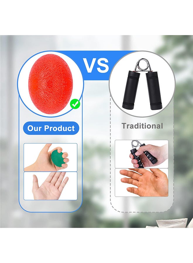 كرة تمرين اليد ، 3 قطع قبضة اليد قوة المدرب ضغط كرات لاستعادة مرونة اليد إعادة التأهيل التدليك الرياضي قبضة قوة الكرة اليد المعصم المدرب مع صلابة مختلفة - Image 3