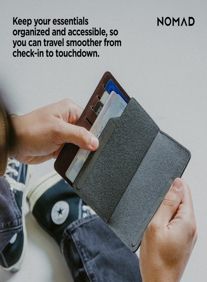 NOMAD Passport Wallet Rustic Brown Horween Leather Travel-Ready Design with Magnetic Closure & Slim Carry for Modern Travelers, Leather Passport Holder for Men, Travel Gifts for Women - Image 3