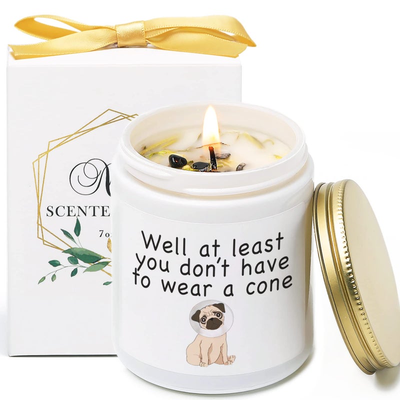 Get Well Soon Gifts for Women Feel Better After Surgery Gifts for Sick Women Her Friends Vanilla Lavender Scented Candles with Crystal Cone