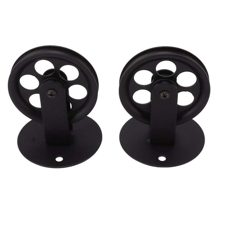 2pcs Industrial Pulley Wheels for Plug in Barn Pendant Light Vintage Wall Ceiling Mount Lifting Towing Pulleys Black - Image 5
