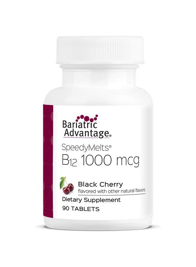 Bariatric Advantage B-12 Speedy Melts, Vitamin B12 1000 mcg Supplement, Fast Melting with 200 mcg of Folic Acid for Nutritional Support - Black Cherry, 90 Count - Image 1