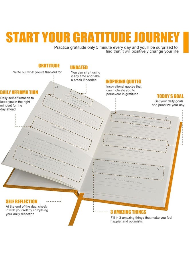 5 Minute Journal&Gratitude Journal for Happiness, Mindfulness, and Reflection - Daily Affirmations with Simple Guided Format - Life Planner - Image 4