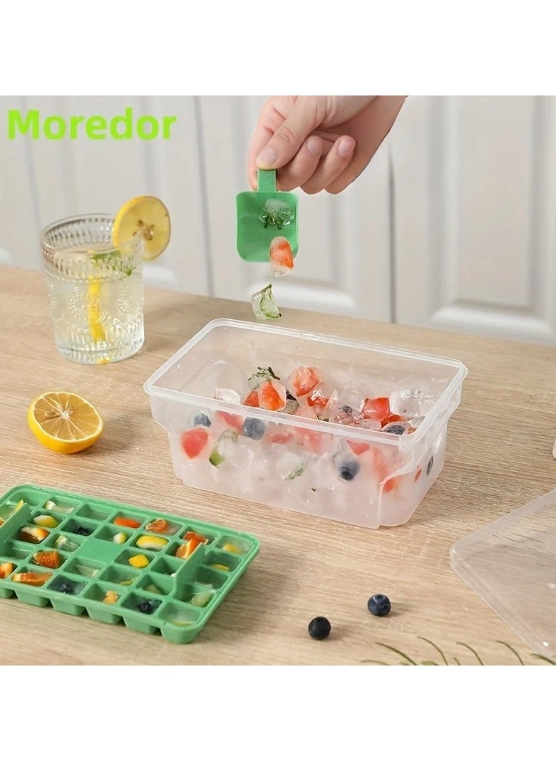 Generic 2Pcs Press Type Ice Cube Mould with Shovel Press Ice Making Artifact 68 Compartments Household Ice Storage Box Kitchen Accessories  - Image 4
