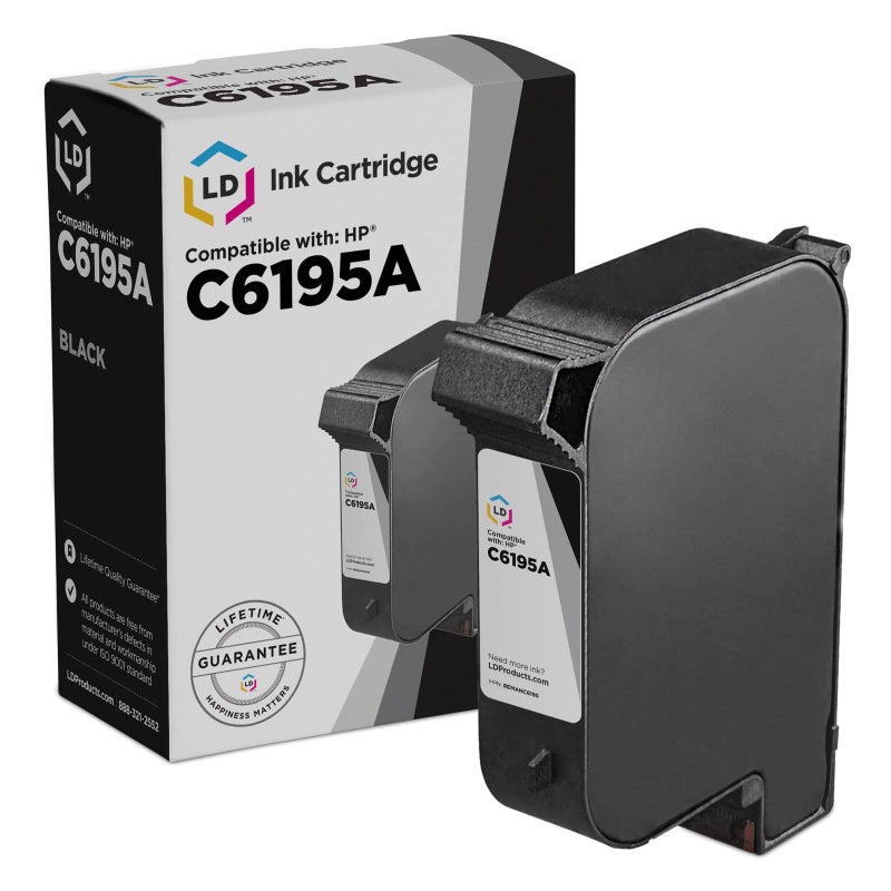 LD Products Remanufactured Ink Cartridge Replacement for HP C6195A (Fast-Dry Black) for use in HP AstroJet: 1000, 1000P, 2650P, 2800, 2800P, 300P, 3600P, 3800, 3800P, 500P & IB9000 | Bryce: 11k & 13K - Image 1