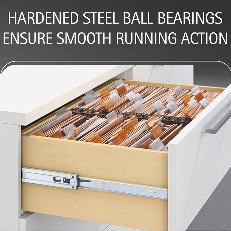 Hettich قناة كروية تلسكوبية KA 5632/550 مم | تشطيب زنك، إغلاق عادي | قناة درج للمنزل والمطبخ وخزانة الملابس | سعة تحميل 45 كجم | تمديد كامل (فولاذ مجلفن، 2 قطعة) - Image 4