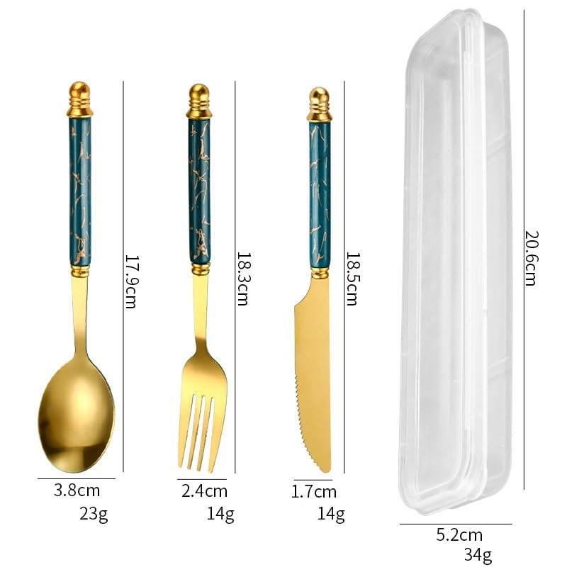 30 Pieces Stainless Steel Flatware Set With Ceramic Handles Green For 10 Persons - Image 3