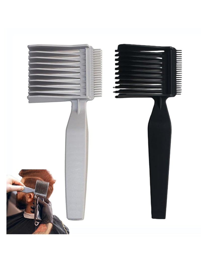 SYOSI مشط تصفيف الشعر المتدرج للرجال، أداة تلاشي الشعر، مشط تحديد المواقع المنحني، مشط توجيه مسطح من الأعلى، مشط تلاشي منحني للحلاقة، مشط قص الشعر من الأعلى المسطح للسفر والمنزل وتصفيف الشعر - Image 1