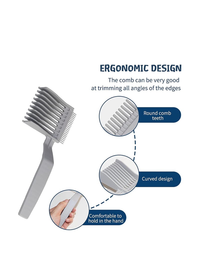 SYOSI مشط تصفيف الشعر المتدرج للرجال، أداة تلاشي الشعر، مشط تحديد المواقع المنحني، مشط توجيه مسطح من الأعلى، مشط تلاشي منحني للحلاقة، مشط قص الشعر من الأعلى المسطح للسفر والمنزل وتصفيف الشعر - Image 5