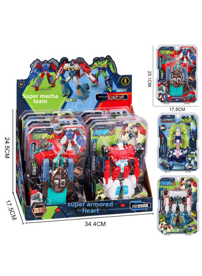 Boy Car Deformation Toy Car Deformation Robot Play House Children's King Kong Toy Training Institution Gift-Color:54115  Boxed  Color Random JB-109 - Image 4