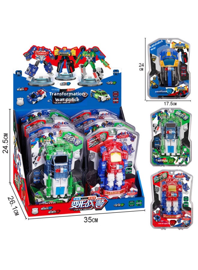 Boy Car Deformation Toy Car Deformation Robot Play House Children's King Kong Toy Training Institution Gift-Color:54115  Boxed  Color Random JB-109 - Image 3