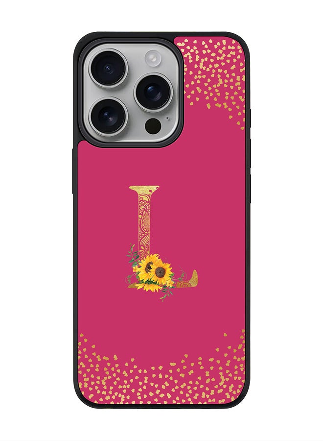 Stylizedd For iPhone 16 Pro Case [Compatible with MagSafe] Slim Magnetic cover Phone Case iPhone 16 Pro -Custom Floral Monogram - L ( Deep Pink ) - Image 1