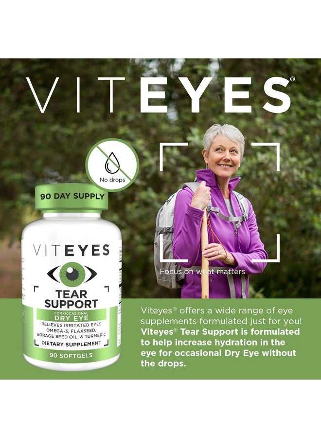 Viteyes Tear Support Eye Soothing Blend, Occasional Dry Eye Supplement, No Eye Drops, Redness Relief, Eye Vitamin, Allergy Support for Itchy Eyes, Omega-3 Fish Oil, 90 Softgels - Image 2