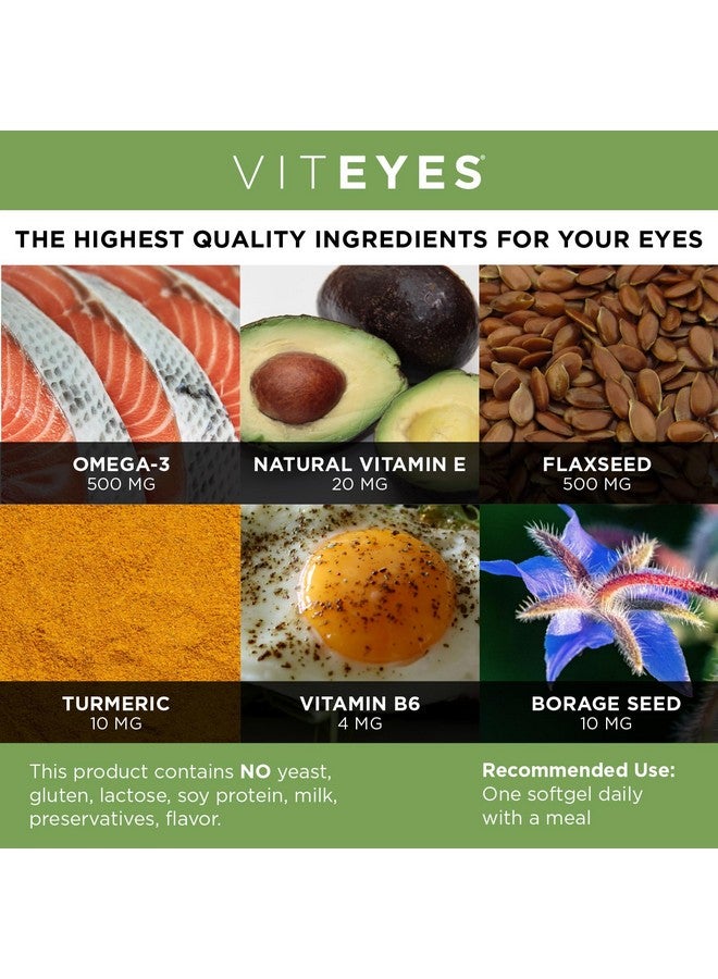 Viteyes Tear Support Eye Soothing Blend, Occasional Dry Eye Supplement, No Eye Drops, Redness Relief, Eye Vitamin, Allergy Support for Itchy Eyes, Omega-3 Fish Oil, 90 Softgels - Image 3