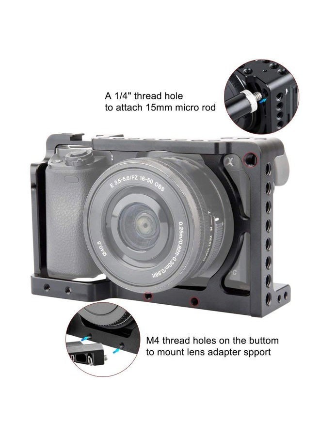 NICEYRIG Camera Cage Kit for Sony A6400/ A6100/ A6300/ A6000, with Cheese Top Handle Cable Lock Clamp - Image 3