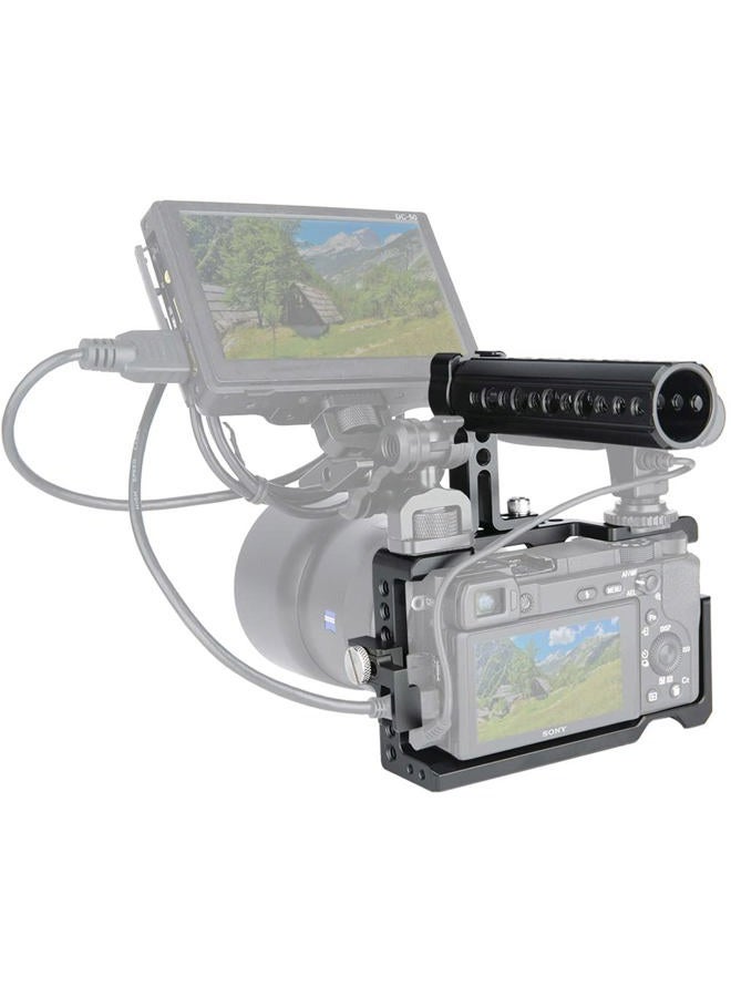 NICEYRIG Camera Cage Kit for Sony A6400/ A6100/ A6300/ A6000, with Cheese Top Handle Cable Lock Clamp - Image 5