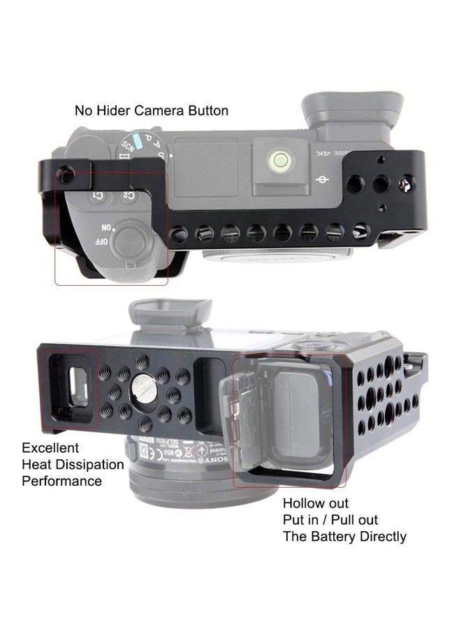 NICEYRIG Camera Cage Kit for Sony A6400/ A6100/ A6300/ A6000, with Cheese Top Handle Cable Lock Clamp - Image 4