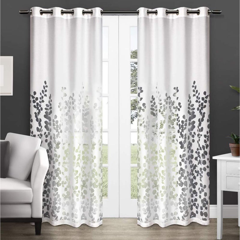 Exclusive Home EXCLUSIVE HOME Chatra Faux Silk Grommet Top Curtain Panel Pair 54x96 Winter White 