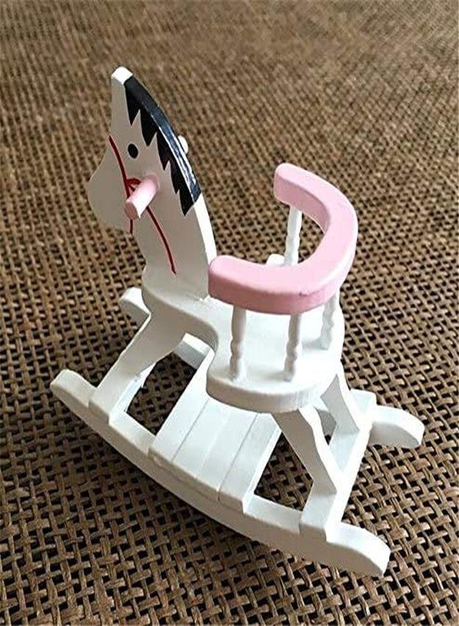 EatingBiting Adult Scene 1:12 Dollhouse Miniature Furniture Room Wooden Horse Rocking Chair, Can Shake, Memory Landscape Worth to Purchase - Image 5