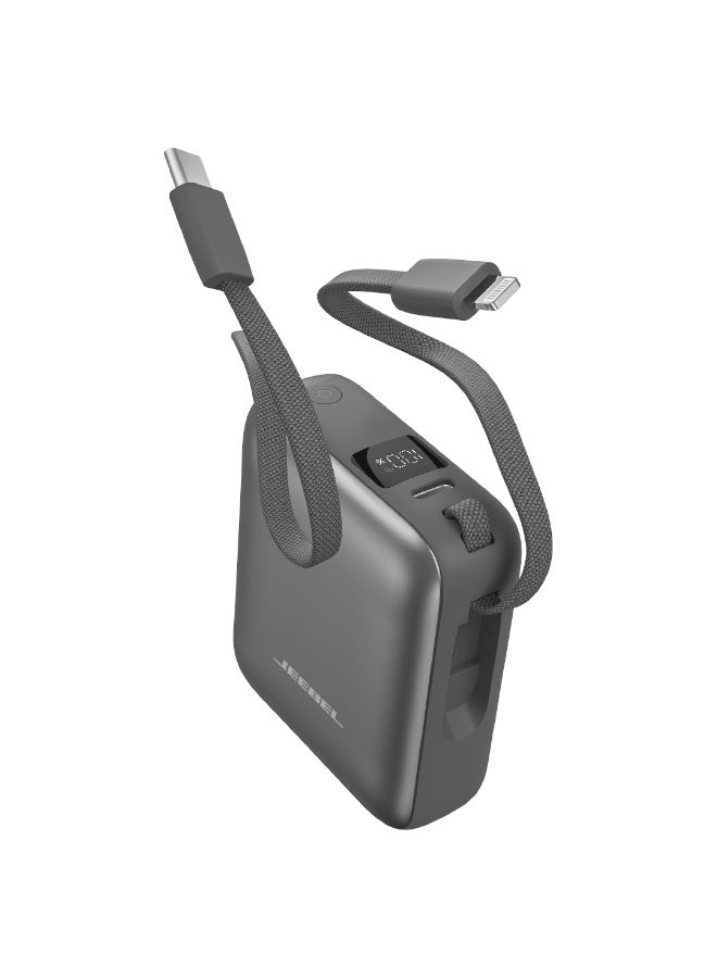 JEEBEL 10000mAh Power Bank with 22.5W Fast Charging and Built-in Cable - Image 2