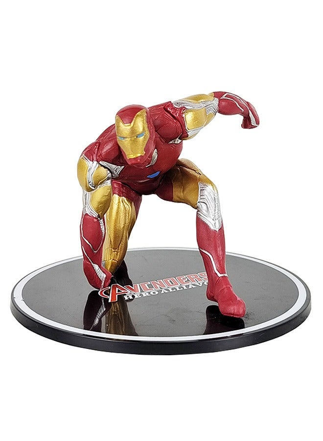 Iron Man Action Figure with Base, Collectible Model Statue Iron Man Figure Toy 13.5 x 9cm - Image 1