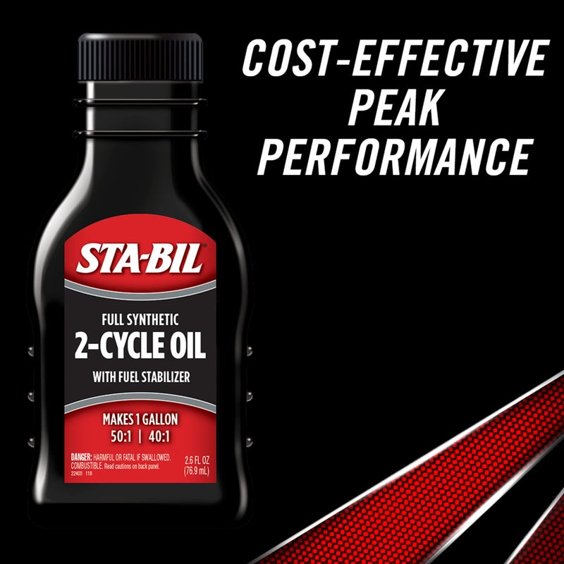 STA-BIL Full Synthetic 2-Cycle Oil - With Fuel Stabilizer For Up To 12 Months Protection - 1 Gallon Multi-Mix - 50:1/40:1 Mix Ratios - Low Smoke Formula, 2.6 fl. oz. (22403) - Image 5