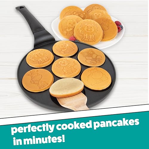 CucinaPro Animal Mini Pancake Pan - Make 7 Unique Flapjack Zoo Animals, Including a Elephant, Giraffe and More- Nonstick Pan Cake Maker Griddle for Breakfast Fun & Easy Cleanup, Xmas Holiday Breakfast or Gift - Image 2