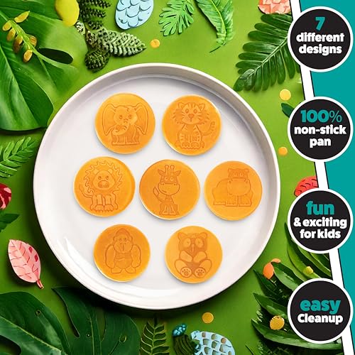 CucinaPro Animal Mini Pancake Pan - Make 7 Unique Flapjack Zoo Animals, Including a Elephant, Giraffe and More- Nonstick Pan Cake Maker Griddle for Breakfast Fun & Easy Cleanup, Xmas Holiday Breakfast or Gift - Image 3