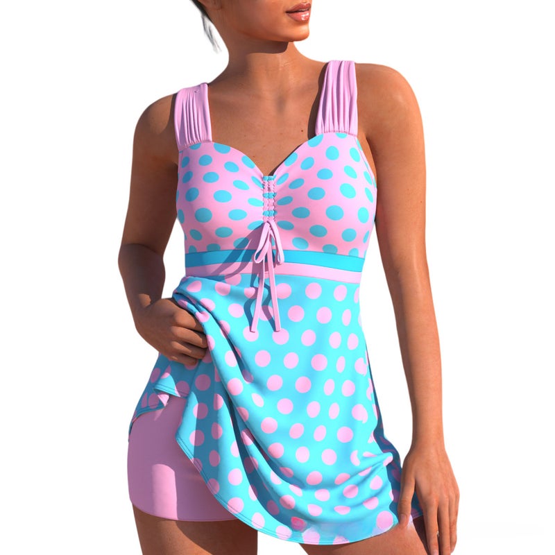 2024 Plus Size Beach Bikini Skirt Swimwear Blue - Image 4