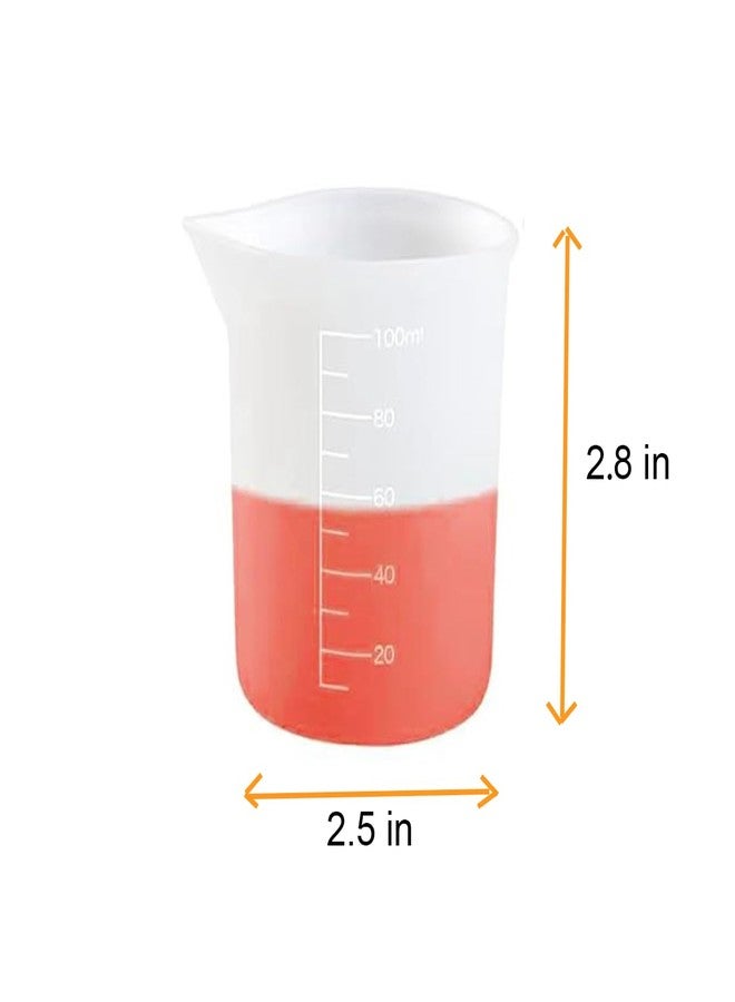 Phinicco 10 Pcs 100ml Silicone Measuring Cups, Nonstick Mixing Cups for Resin Molds, DIY Crafts - Image 2