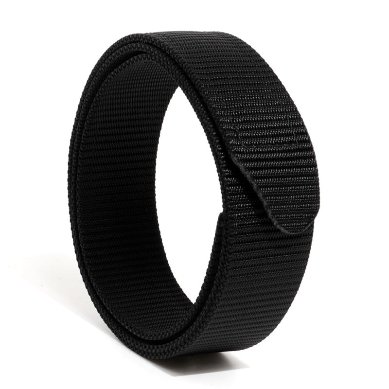 TACNEX No-Scratch Nylon Belt 1 3/8" No Metal Buckle Belt with Hook & Loop Closure TSA Approved for Work Travel Men Women Teenager Mechanic Driver Automotive Technician Movers Construction BK M - Image 1