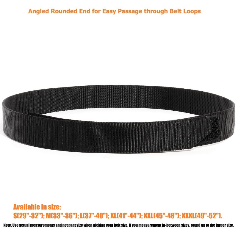 TACNEX No-Scratch Nylon Belt 1 3/8" No Metal Buckle Belt with Hook & Loop Closure TSA Approved for Work Travel Men Women Teenager Mechanic Driver Automotive Technician Movers Construction BK M - Image 3