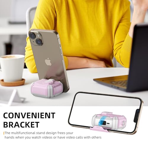 Tobfit case for AirPods 4 Case with Phone Stand, Secure Lock Case for Apple AirPods 4th Gen 2024, Compatible with MagSafe, Military Grade Protective Cover, Powerful Drop, Magnetic Lid, Powder White - Image 3