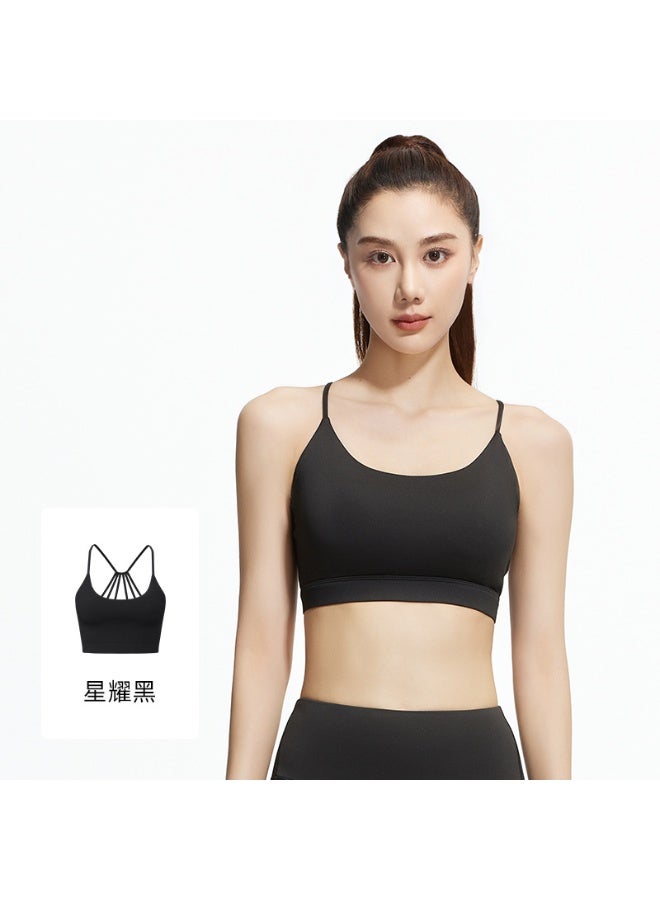 كوينج Thin Shoulder Back Fan Cross Yoga Vest  Women Tops Back Cross Strap Tank Top Push Up Running Sports Bra Breathable Soft - Image 1