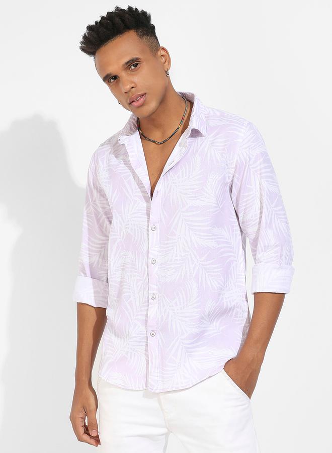 كامبوس سوترا قميص بأكمام طويلة بطبعة أوراق الشجر من ستايلي - Image 1