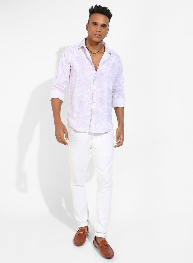 كامبوس سوترا قميص بأكمام طويلة بطبعة أوراق الشجر من ستايلي - Image 4