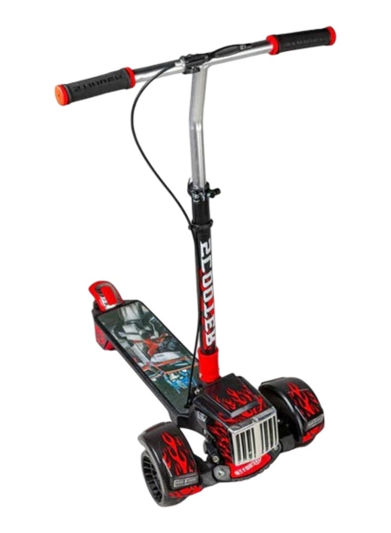 Scooter  Stylish Red 3-Wheel Kids Scooter with LED Lights & Cool Hero Design – Foldable & Adjustable for Ages 3+ - Image 1