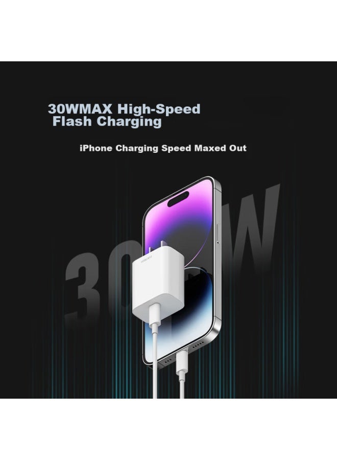 Cuktech Kuotai Ke, Gan Charger Pd30w Compatible With 20w Charger, Fast Charging For Iphone 16/15/14, Phone And Tablet Type-c Plug, A18c Suitable For Apple/huawei - Image 2