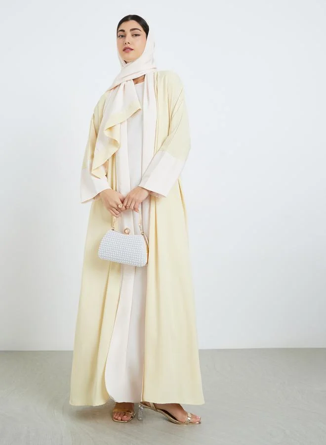 Amirah  Women Yellow Abaya with Inner Dress and Hijab Set for Women | Best Price UAE