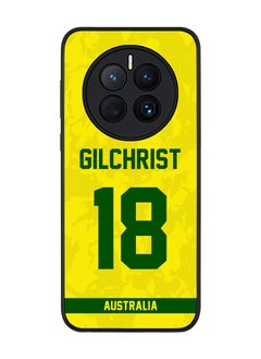 Rugged Black Edge Case for Huawei Mate 50, Slim fit Soft Case Flexible Rubber Edges Thin Cover - Player Name - Adam Gilchrist, Jersey Number- 18