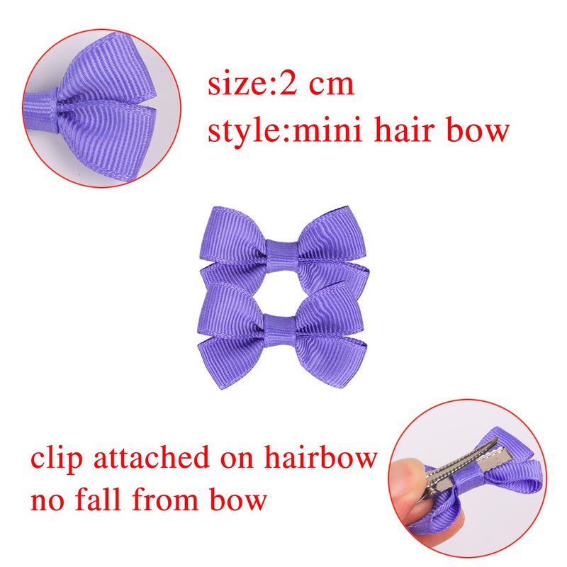 XIMA 70Piece 2inch Hair Bows for Baby Girls35colors in Pairs Grosgrain Boutique Solid Ribbon Mini Bows Alligator Clips for Newborn Girls Infants Toddlers - Image 2
