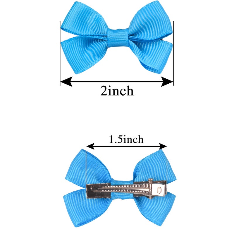 XIMA 70Piece 2inch Hair Bows for Baby Girls35colors in Pairs Grosgrain Boutique Solid Ribbon Mini Bows Alligator Clips for Newborn Girls Infants Toddlers - Image 3