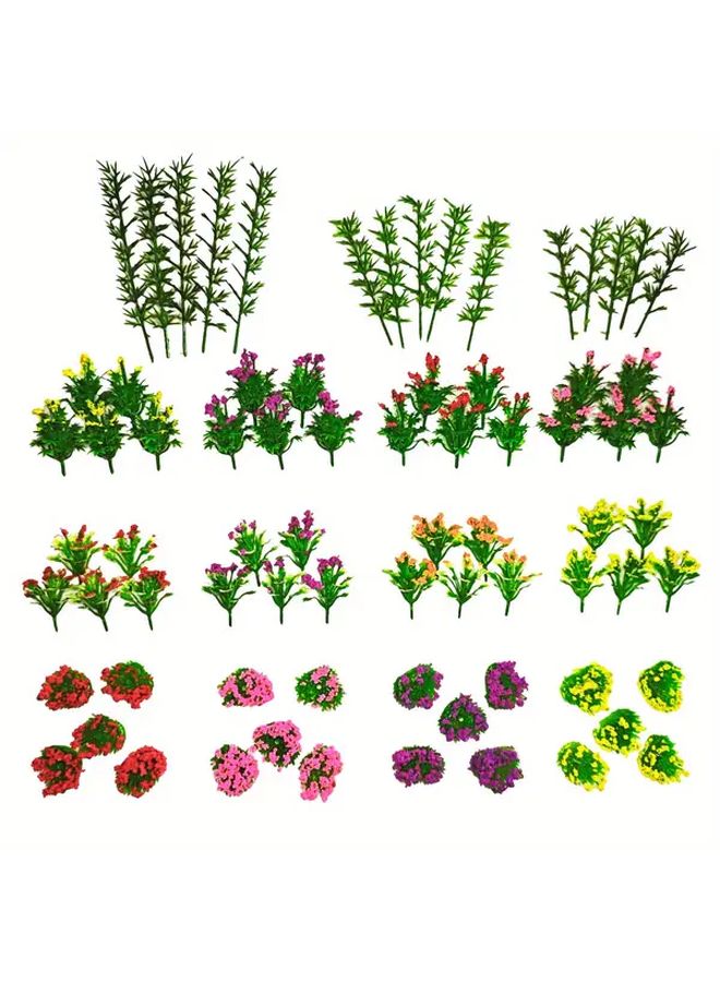 Artificial Trees 75 Piece Miniature Plastic Flowers Plants for Sand Table Models - Image 3
