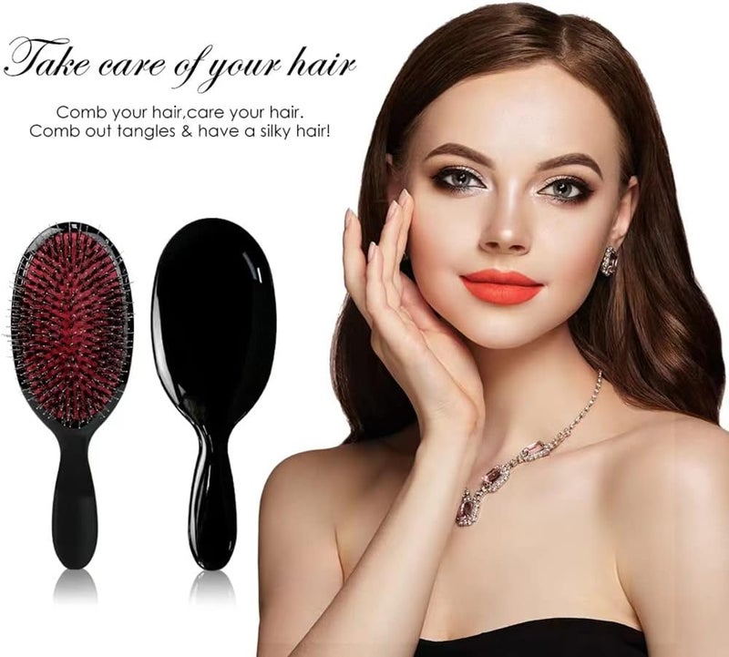 ALANX General compatible practical design Large Hair Brush with Soft Nylon Pin, detangler brush，Everyday Hair Brushes for Women, Men or Kids with Thin to Thick Curly Hair, Hairbrush for Detangling, Defrizz, Distribute Oil (Rose Gold) Diverse requirement fit - Image 4